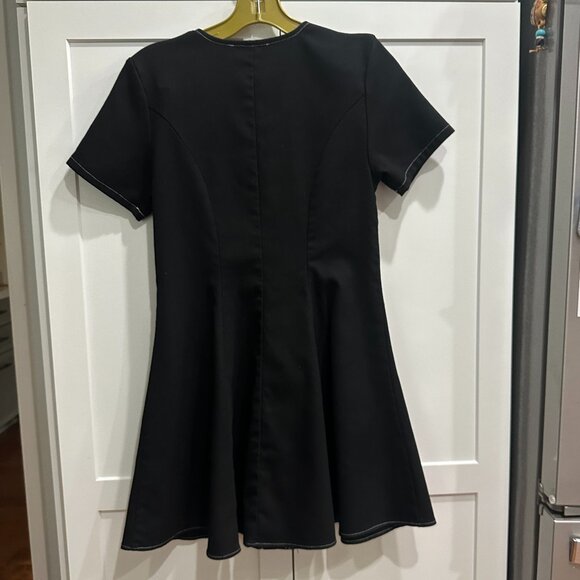 jeu illimite womens Black Dress with large ivory buttons - Picture 6 of 8